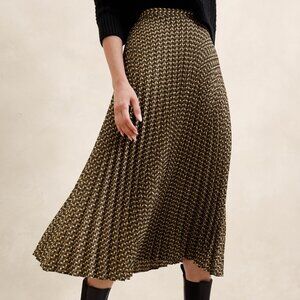 Banana Republic Silky Pleated Midi Skirt
